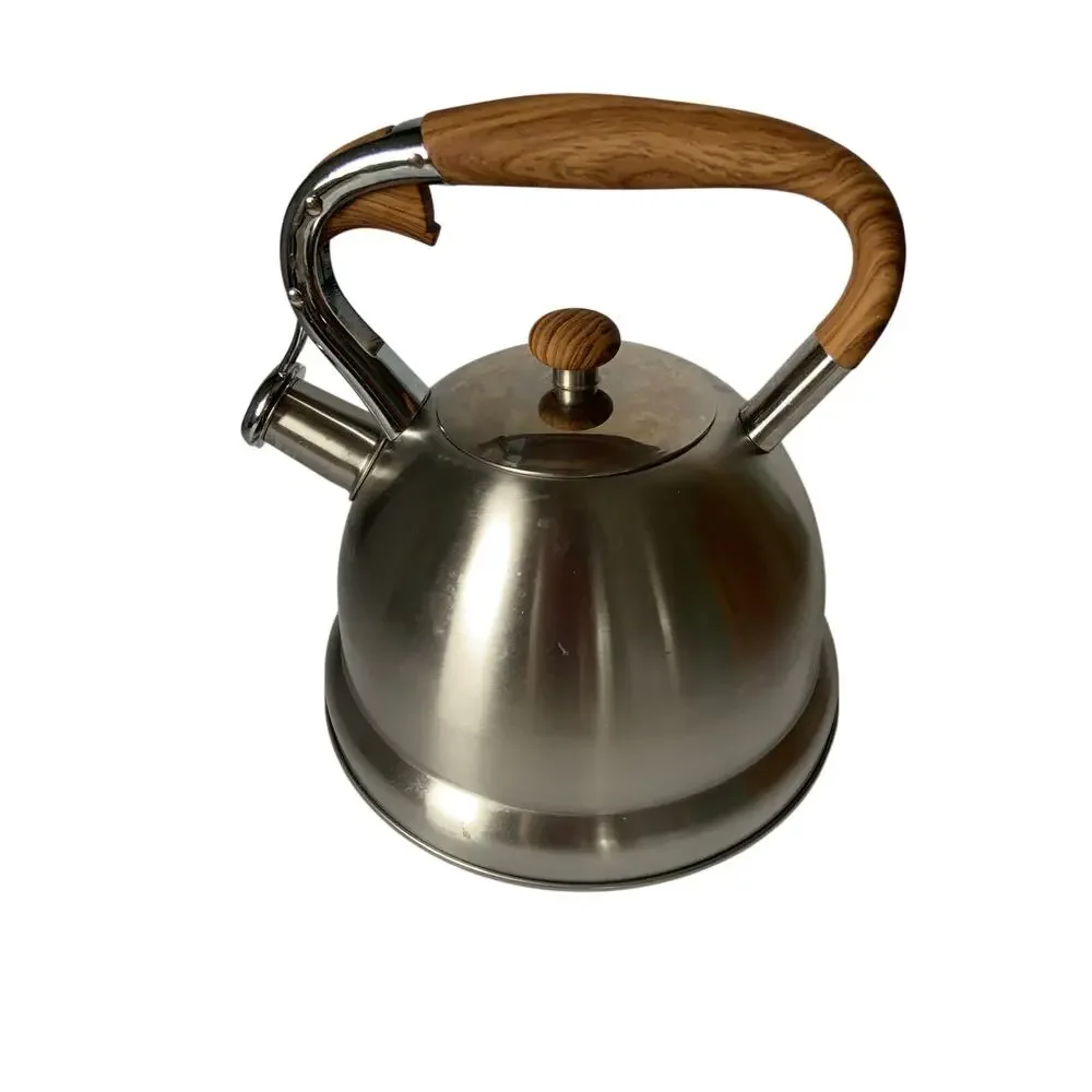 MasterClass Premium 2.6 QT Stainless Whistling Kettle w/ Wood Handle